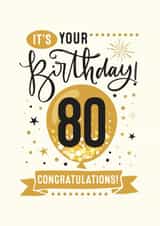 Congratulations 80th Birthday Card created by Little Red Cherry