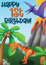 dinosaur illustration Birthday Card 14025 created by The Laughing Sloth