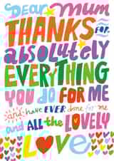 mum thanks Mothers Day Card 2226 created by Dave Sutton