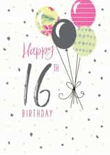 Classic 16th Birthday Card - For Her - Balloons created by Clare Joys