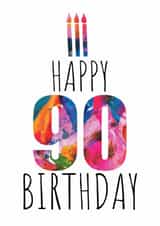 90th Birthday Card - Candles and Cake created by size3art