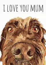 Cute Mothers Day Card - From The Dog - I Love You Mum created by Jo Scott Art