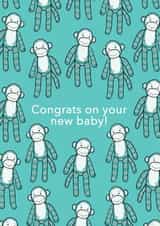 monkey adult New Baby Card 9187 created by Bronte Laura Illustration