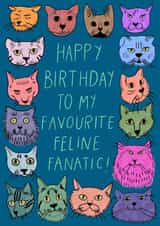 cat favourite Birthday Card 13183 created by drawnonna