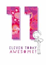 11 11th Birthday Card 2043 created by Pink Pig