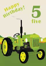 Age 5 birthday tractor card created by lovetractors