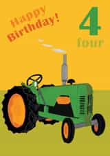 Age 4 birthday tractor card created by lovetractors