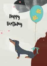 daschund dog Birthday Card 17093 created by Natalie Ryan