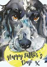 Cute Dad Dog Fathers Day Card - Spaniel - Tennis Balls - Happy Father's Day created by Jo Scott Art