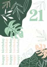 palm leaf Birthday Card 16903 created by YA DSGN