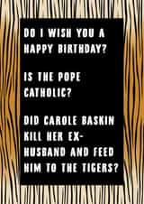 wish pope Birthday Card 40230 created by metoyou