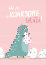 dinosaur easter egg Easter Card 10261 created by Forever Funny