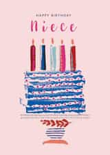 Niece candles and cake birthday card created by Rebecca Prinn