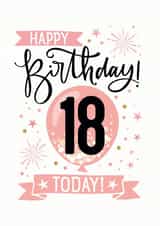 Pink 18th Birthday Card created by Little Red Cherry