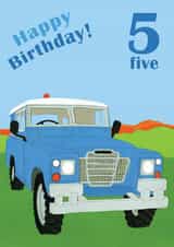 Age 5 birthday landrover card created by lovetractors