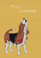 beagle dog Thinking of you Card 15423 created by Ren Ellery