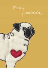 pug dog Love & Friendship Card 15425 created by Ren Ellery