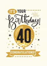 Congratulations 40th Birthday Card created by Little Red Cherry