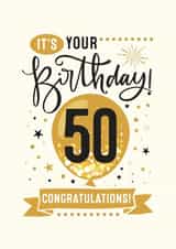 Congratulations 50th Birthday Card created by Little Red Cherry