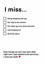 miss you hanging out Just because Card 13935 created by Sachy Cards