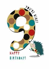 hedgehog animal Birthday Card 2070 created by Pink Pig