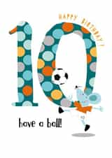 10 football Birthday Card 2071 created by Pink Pig