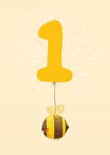 Cute Birthday Card - 1st - Bee created by The Grey Earl