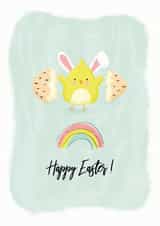 Funky Chicken with bunny ears Easter card created by Sorina Bogiu