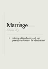 Funny wedding card - Dictionary definition created by DayCards