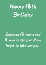 Rude 18th Birthday Card - Your a mistake created by CEW Designs