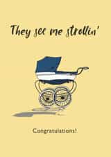 strollin see New Baby Card 13864 created by Hatched Art