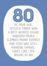 80th age Birthday Card 13029 created by Paper Plane