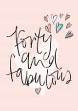 Forty fabulous Birthday Card 8865 created by Pearl of a Girl