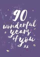 90th Birthday Celebration Card - Wonderful You created by Bow & Bell