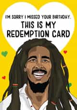 bob Marley redemption card Birthday Card 16293 created by Bubble&Cheek