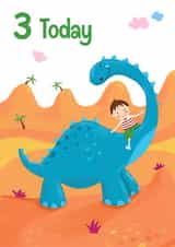 Children's Age 3 Dinosaur Boy Birthday Card created by Dale Simpson