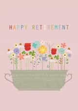 retirement card - flowers - happy retirement - pretty and traditional created by Kali Stileman