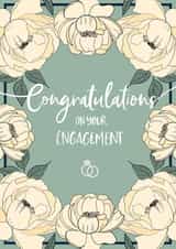 Floral engagement card in green and yellow created by Kamiya Chirodian