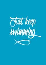Just keep swimming adult Thinking of you Card 8492 created by Kirsty Alexander