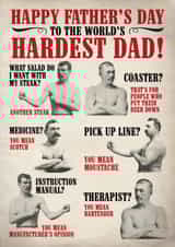 hardest dad Father's Day Card 39959 created by Liverpool Card Studio