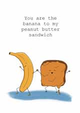 Cute illustrated banana anniversary or friendship card created by Noura Mokhtar