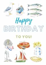 Classic Birthday Card - Fishes - Seaside created by Kate Garrett