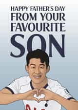 Funny Spurs Father's Day Card - Dad - Heung Min Son - From Your Favourite Son created by Bonne Nouvelle
