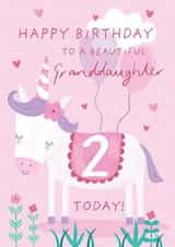 Granddaughter Age 2 Unicorn Birthday Card created by Juniper and Rose Studio