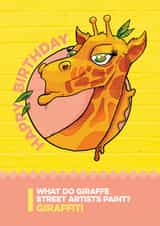giraffe giraffiti Birthday Card 13421 created by Colossal Studio