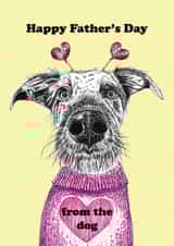 Father's Day lurcher dog card from the dog - fun and cute created by sarahcoxartwork