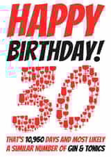 Funny Days and Gins 30th Birthday Card created by Simon