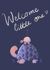 Cute Illustrated Card To Welcome A Turtle-y Special Little One To The World. created by Teresa Kendel