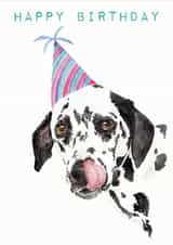 Happy birthday Dalmatian dog card created by Bramble Designs