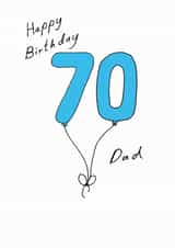 DAD 70 Birthday Card 7054 created by A Ray of Sunshine Cards